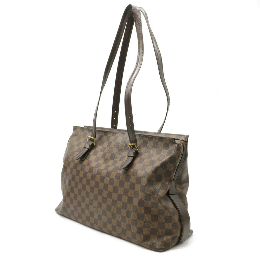 Louis Vuitton Chelsea Damier Shoulder Bag Tote Brown